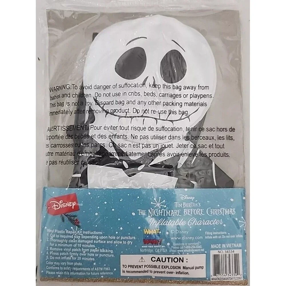 Inflatable Nightmare Before Christmas Jack Skellington 23” Disney & Repair Kit